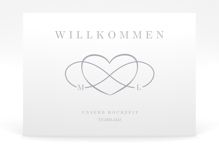 Willkommensschild Poster Infinity 70 x 50 cm Poster grau