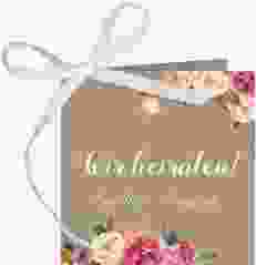 Geschenkanhänger Hochzeit Flowers Geschenkanhänger 10er Set Kraftpapier mit bunten Aquarell-Blumen