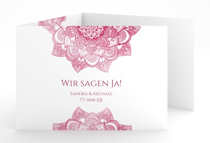 Hochzeitseinladung Delight A6 Doppel-Klappkarte pink