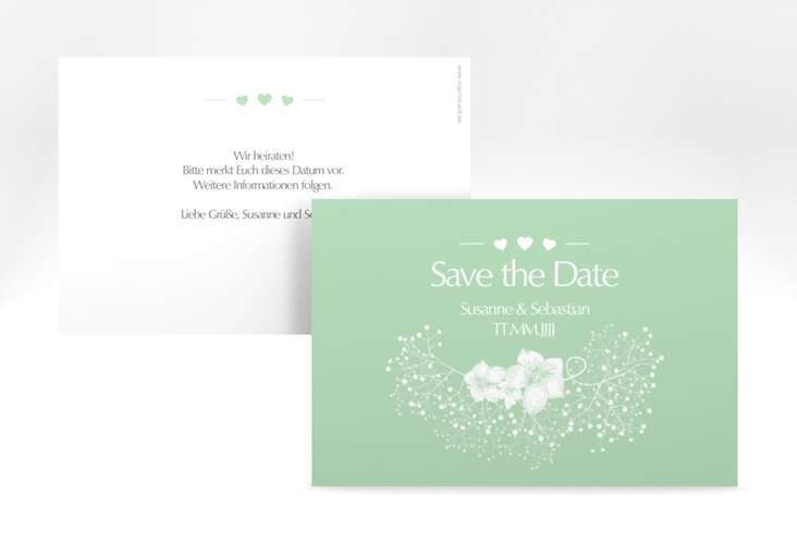 Save the Date-Karte Hochzeit Jena A6 Karte quer mint