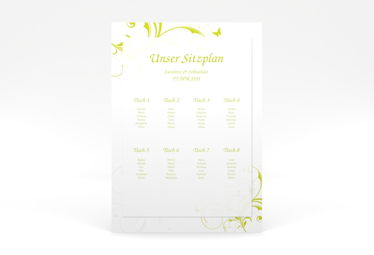 Sitzplan Poster Hochzeit Palma 50 x 70 cm Poster gruen