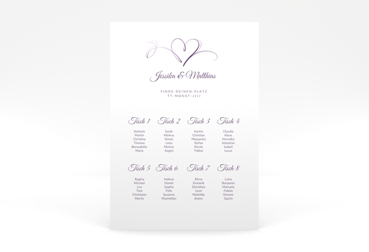 Sitzplan Poster Hochzeit Envie 50 x 70 cm Poster