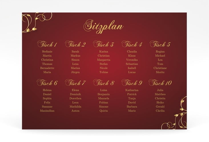 Sitzplan Poster Hochzeit Eternity 70 x 50 cm Poster