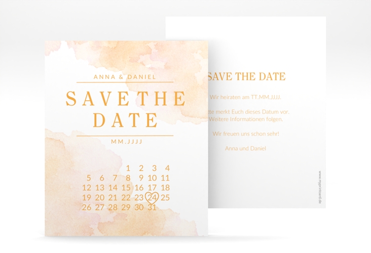 Save the Date-Kalenderblatt Blush Kalenderblatt-Karte