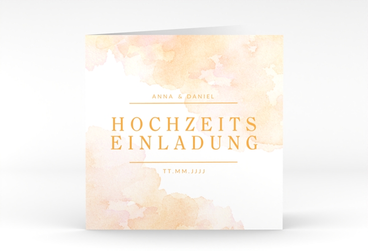 Hochzeitseinladung Blush quadr. Klappkarte hochglanz