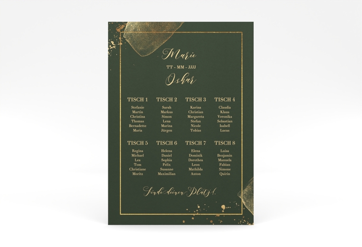 Sitzplan Poster Hochzeit Emerald 50 x 70 cm Poster