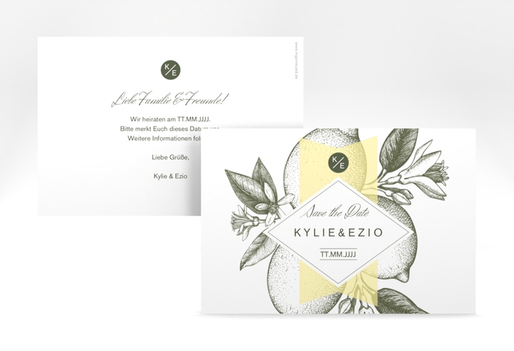 Save the Date-Karte Hochzeit Lemon A6 Karte quer