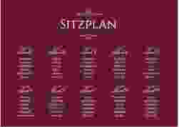 Sitzplan Poster Hochzeit Elegancy 70 x 50 cm Poster rot