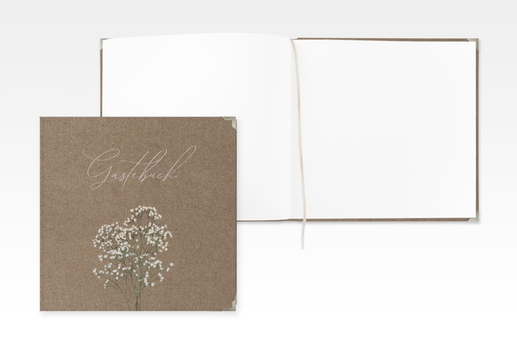 Gästebuch Selection Hochzeit Schleierkraut Leinen-Hardcover Kraftpapier