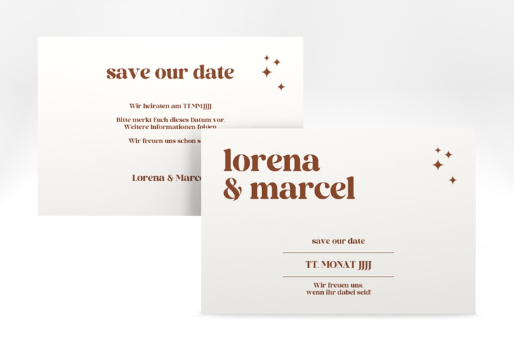 Save the Date-Karte Retro A6 Karte quer weiss