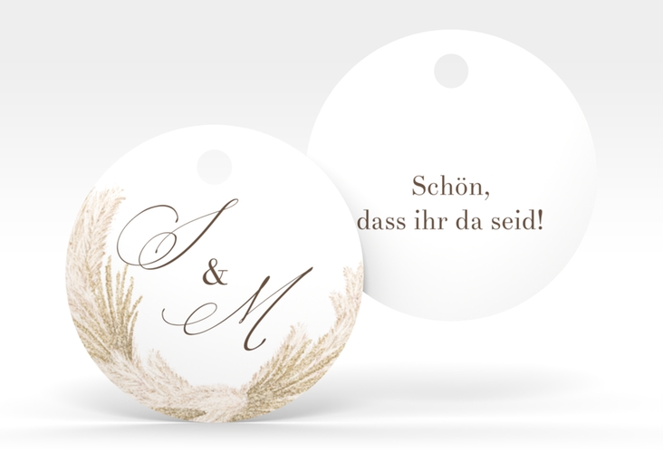 Geschenkanhänger Hochzeit Pumila Geschenkanhänger, rund weiss