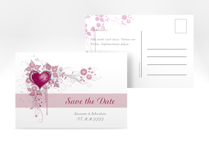 Save the Date-Postkarte Triest A6 Postkarte pink