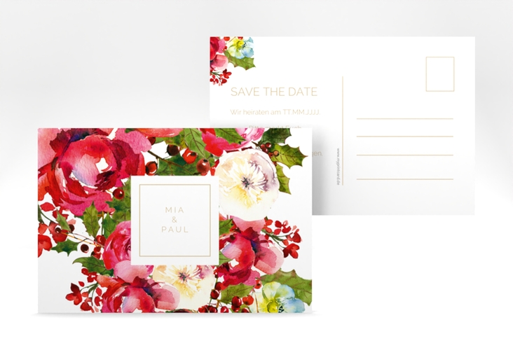 Save the Date-Postkarte Blumenpracht A6 Postkarte