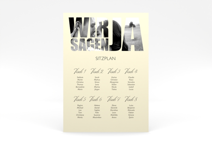 Sitzplan Poster Hochzeit Letters 50 x 70 cm Poster