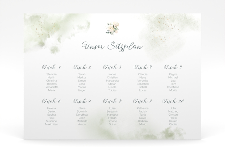 Sitzplan Poster Hochzeit Adore 70 x 50 cm Poster