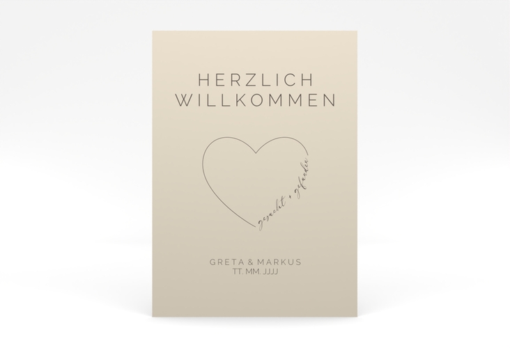 Willkommensschild Poster Lebenstraum 50 x 70 cm Poster beige