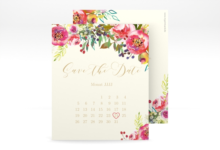 Save the Date-Kalenderblatt Flowerbomb Kalenderblatt-Karte