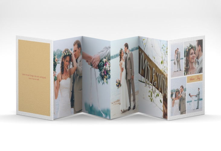 Foto-Leporello Hochzeit Collage Leporello apricot