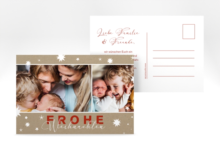 Weihnachtskarte Sternenglanz A6 Postkarte hochglanz