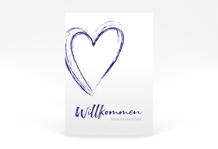 Willkommensschild Poster Liebe 50 x 70 cm Poster blau