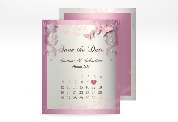 Save the Date-Kalenderblatt Toulouse Kalenderblatt-Karte rosa hochglanz