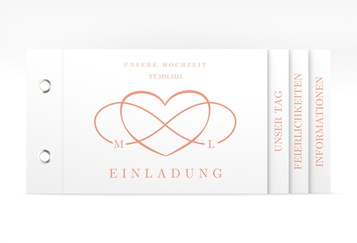 Hochzeitseinladung Infinity Booklet apricot