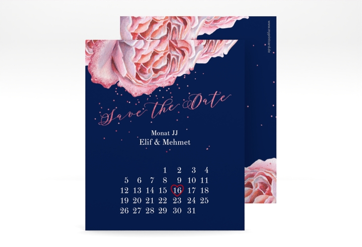 Save the Date-Kalenderblatt Cherie Kalenderblatt-Karte rosa