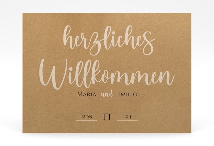 Willkommensschild Poster Noble 70 x 50 cm Poster mit elegantem Schriftzug