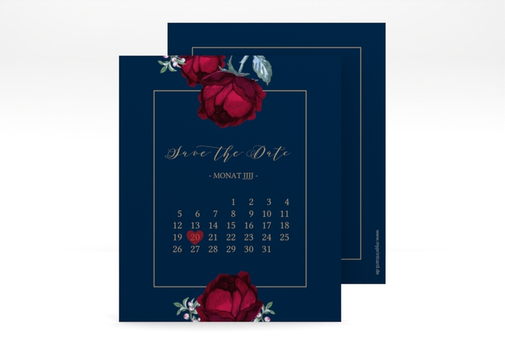 Save the Date-Kalenderblatt Peonies Kalenderblatt-Karte elegant mit Pfingstrosen