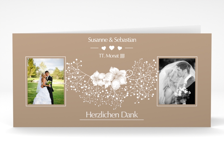 Danksagungskarte Hochzeit Jena lange Klappkarte quer