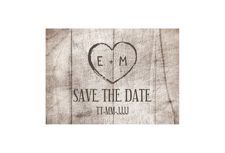 Save the Date-Visitenkarte Wood Visitenkarte quer weiss