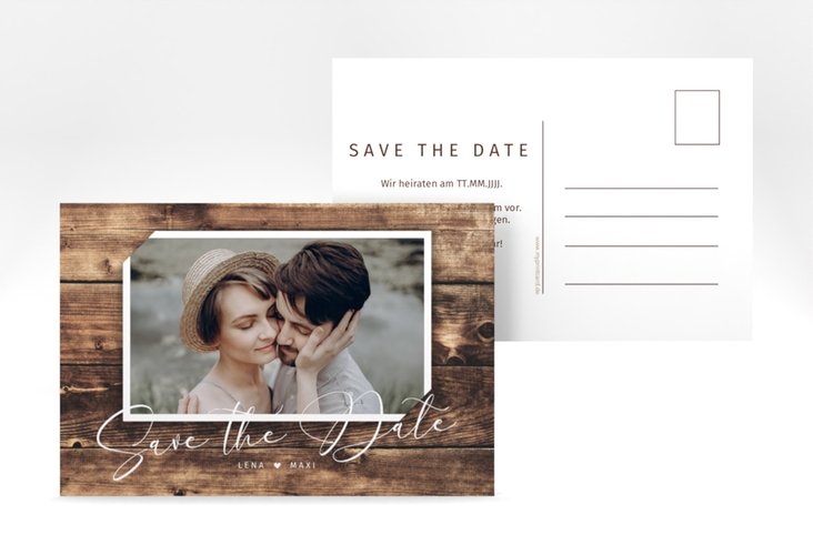 Save the Date-Postkarte Rustic A6 Postkarte