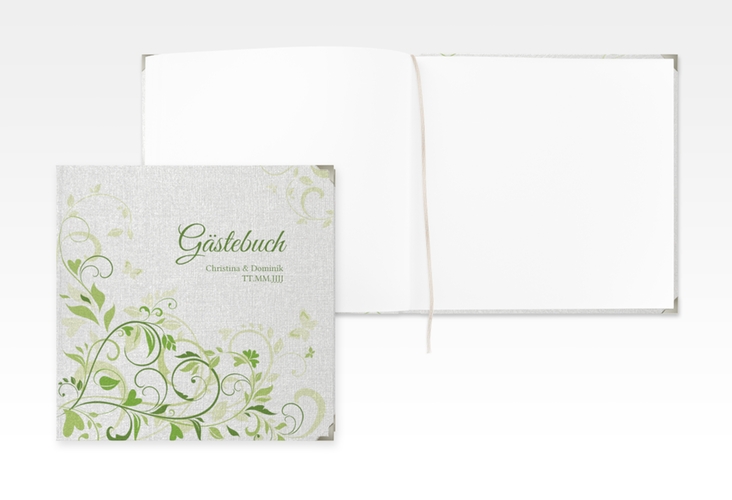 Gästebuch Selection Hochzeit Lilly Leinen-Hardcover gruen