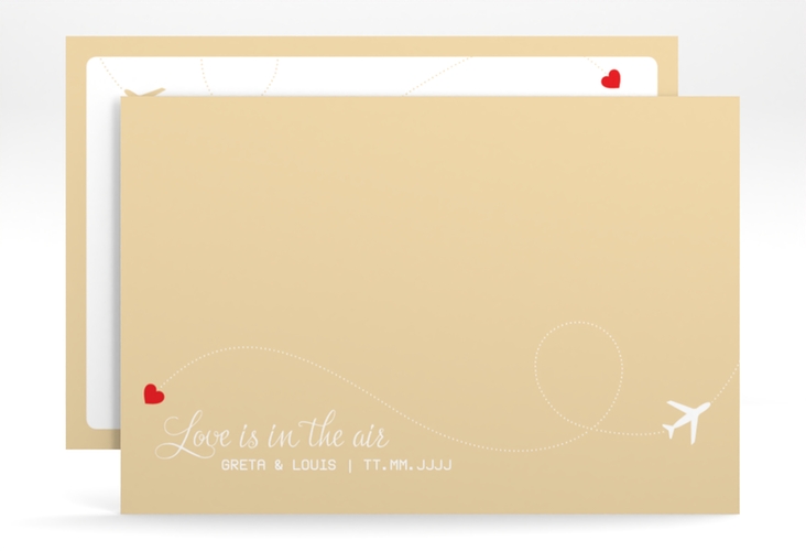 Save the Date-Karte Weddingpass A6 Karte quer beige