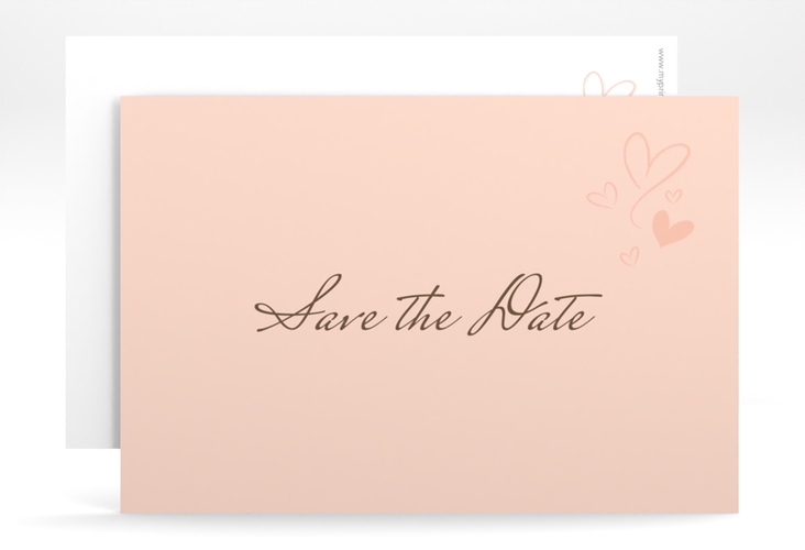 Save the Date-Karte Purity A6 Karte quer apricot