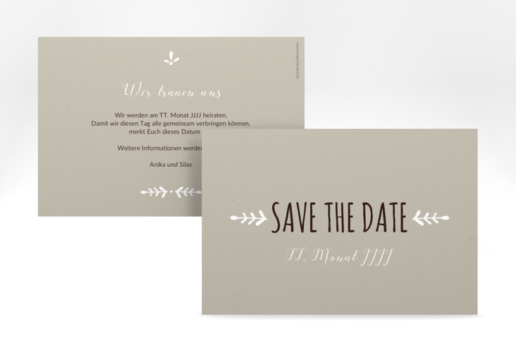 Save the Date-Karte Hochzeit Eden A6 Karte quer weiss hochglanz