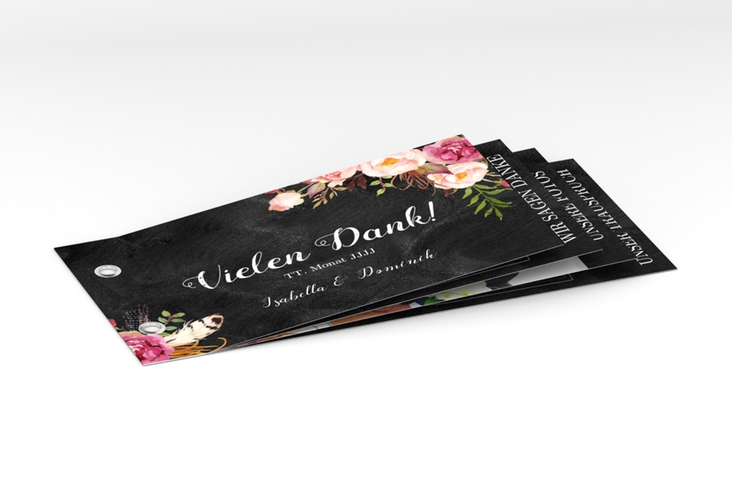 Danksagungskarte Flowers Booklet mit bunten Aquarell-Blumen