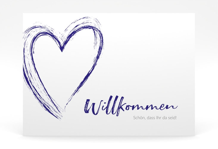 Willkommensschild Poster Liebe 70 x 50 cm Poster blau