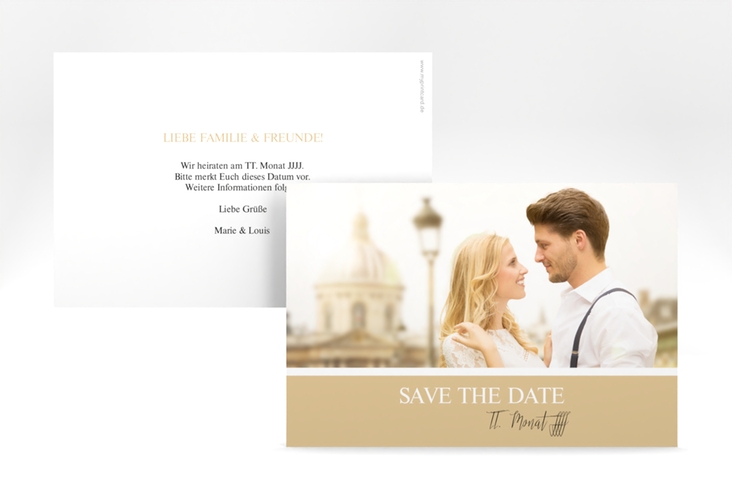 Save the Date-Karte Balance A6 Karte quer beige