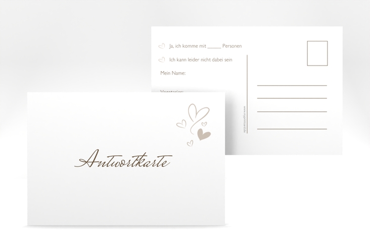 Antwortkarte Hochzeit Purity A6 Postkarte weiss