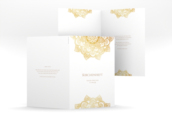 Kirchenheft Hochzeit Delight A5 Klappkarte hoch gold