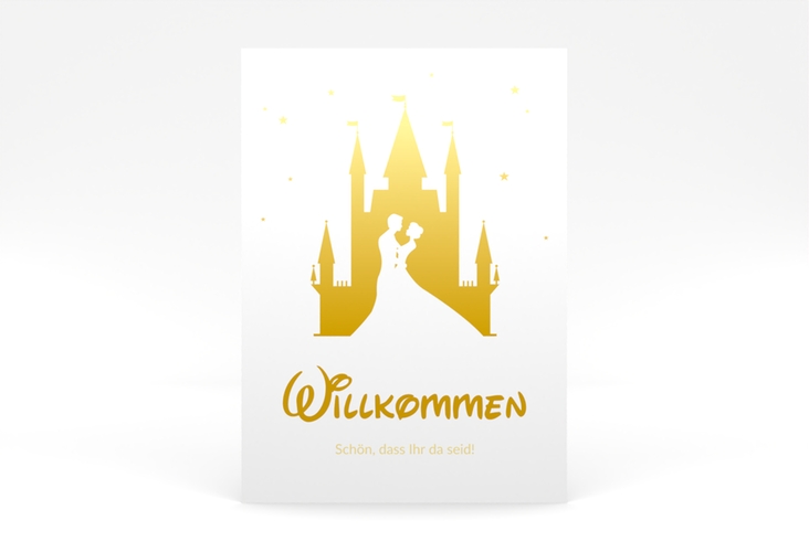 Willkommensschild Poster Castle 50 x 70 cm Poster gold