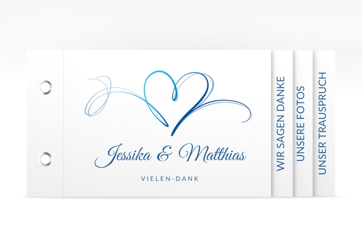 Danksagungskarte Hochzeit Envie Booklet blau