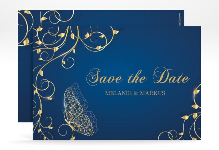 Save the Date-Karte Eternity A6 Karte quer blau