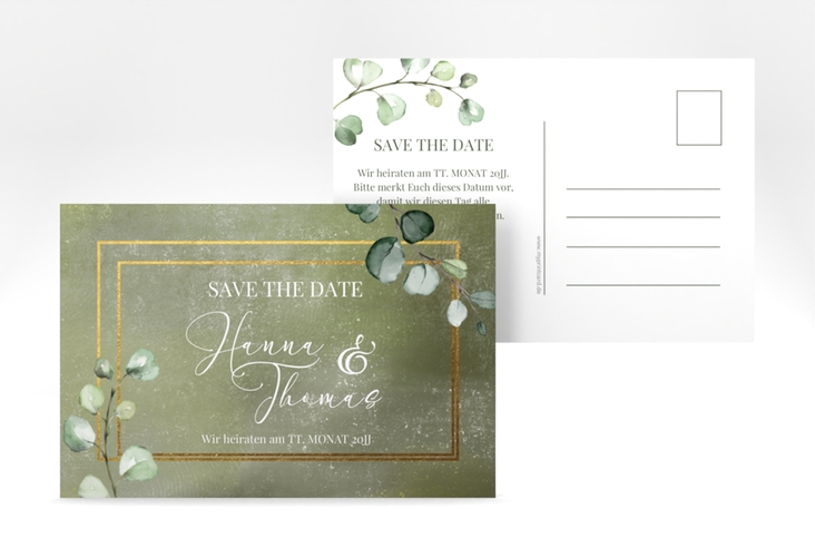 Save the Date-Postkarte Jade A6 Postkarte hochglanz