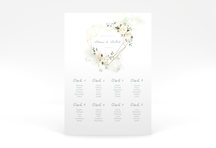 Sitzplan Poster Hochzeit Adore 50 x 70 cm Poster gruen