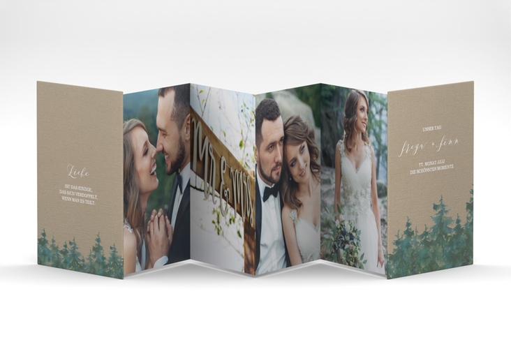 Foto-Leporello Hochzeit Evergreen Leporello Kraftpapier