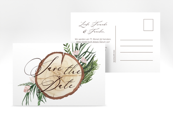 Save the Date-Postkarte Woodland A6 Postkarte