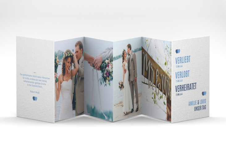 Foto-Leporello Hochzeit Couple Leporello blau