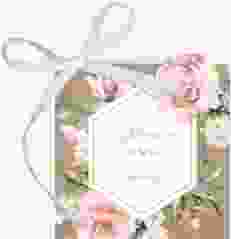 Geschenkanhänger Hochzeit Graceful Geschenkanhänger 10er Set Kraftpapier mit Rosenblüten in Rosa und Weiß